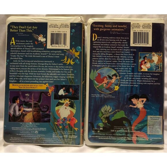 Disney’s Little Mermaid 1 & 2 Return to the Sea Lot of 2 VHS Special Edition - Picture 2 of 5